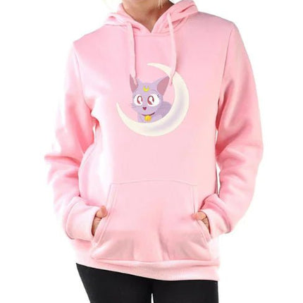 Women's Hooded Sweatshirt with Fleece Cat Design - Lamarshop1