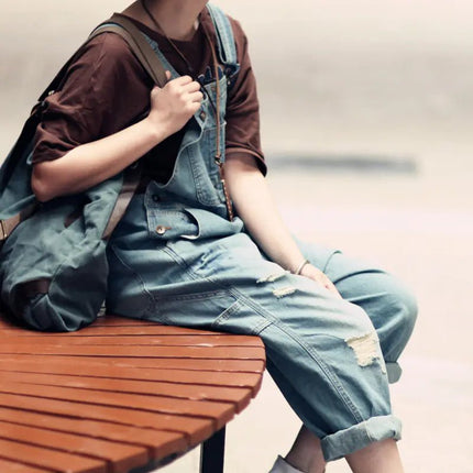 Denim Overalls and Wide-Leg Jeans