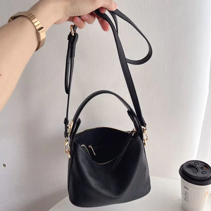 Women's Cowhide Lunch Box Bag - Lamarshop1