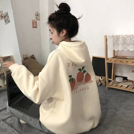 Women's Fleece Hooded Sweater with Loose Fit - Lamarshop1