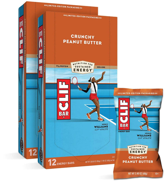 CLIF BARS - Energy Bars - Crunchy Peanut Butter - Made with Organic Oats - Plant Based Food - Vegetarian - Kosher (2.4 Ounce Protein Bars 24 Count) Packaging May Vary - Lamarshop1