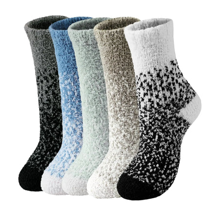 Fuzzy Socks for Women - 5 Pair Fuzzy Socks Cozy Socks Slipper Socks for Women Womens Fuzzy Socks Soft Comfort of Coral Fleece Dark Gradient - Lamarshop1