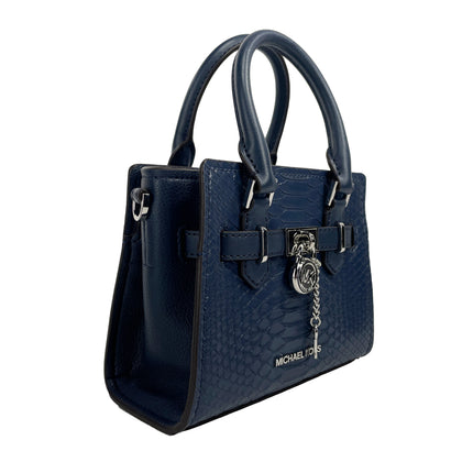 Michael Kors Hamilton XS Navy Snake Satchel Crossbody