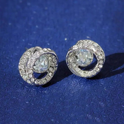 New 1:1 Double Layer Rotating Water Drop Earrings