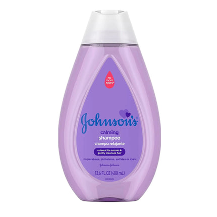 Johnsons Calming Baby Shampoo with Soothing NaturalCalm Scent Hypoallergenic & Tear-Free Baby Hair Shampoo Free of Parabens Phthalates Sulfates & Dyes 13.6 fl. oz