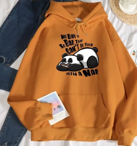 Women's Casual Loose Panda Fleece Hoodie Sweater - Lamarshop1
