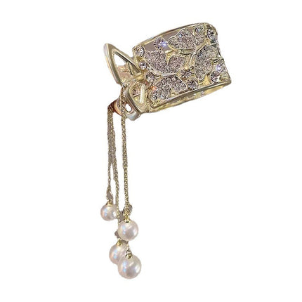 Pearl Tassel Butterfly High Ponytail Hair Clip