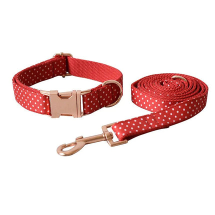 Red Dot Dog Leash and Collar Pet Supplies - Lamarshop1