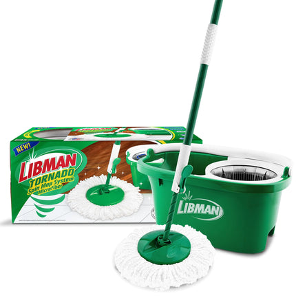 Libman Tornado Spin Mop System | Mop and Bucket with Wringer Set | Spin Mop | Floor Mop | Libman Mop | Mops for Floor Cleaning | Hardwood Floor Mop | 1 Mop Head Included - Lamarshop1