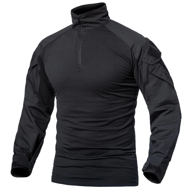 CARWORNIC Mens Tactical Combat Shirt Long Sleeve Camo Airsoft Army Military T Shirt - Lamarshop1