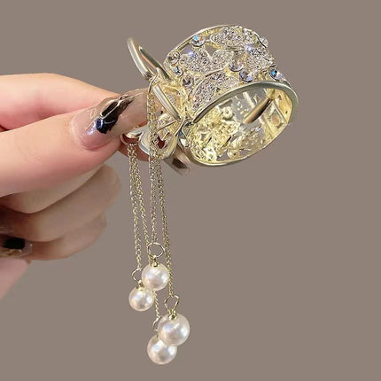 Pearl Tassel Butterfly High Ponytail Hair Clip