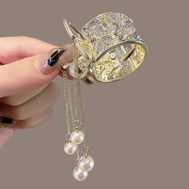 Pearl Tassel Butterfly High Ponytail Hair Clip