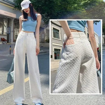 High Waist Gradient Wide-leg Jeans for Women