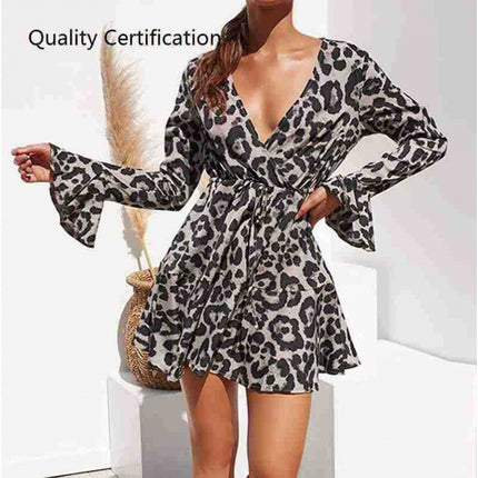 Casual Ruffle Long Sleeve A-line Mini Party Dress