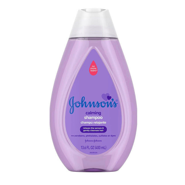 Johnsons Calming Baby Shampoo with Soothing NaturalCalm Scent Hypoallergenic & Tear-Free Baby Hair Shampoo Free of Parabens Phthalates Sulfates & Dyes 13.6 fl. oz