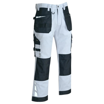 MS9 Mens Work Pants Casual Tactical Trousers Jeans with Holster Pockets White - Lamarshop1