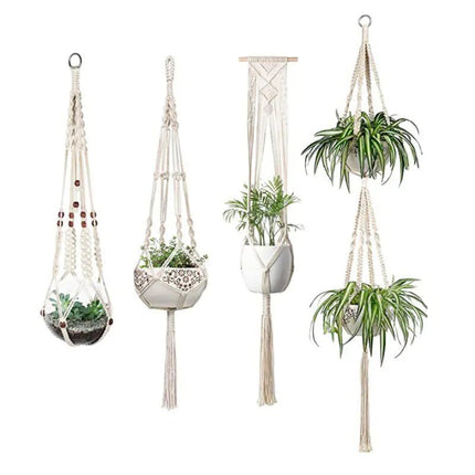 Handwoven Cotton Rope Hanging Planter Basket - Lamarshop1
