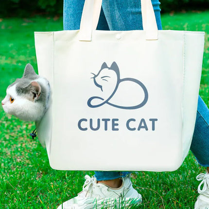 Portable Canvas Print Handbag for Outings with Pets - Lamarshop1