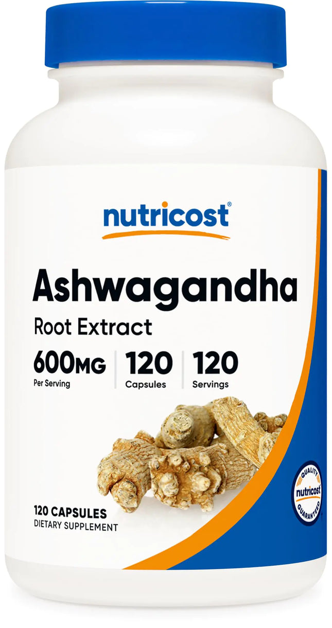 Nutricost Ashwagandha Herbal Supplement 600mg 120 Capsules - Vegetarian Non - GMO Gluten Free Ashwagandha Root - Lamarshop1