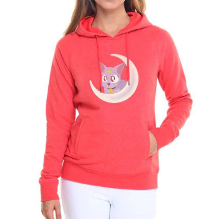 Women's Hooded Sweatshirt with Fleece Cat Design - Lamarshop1