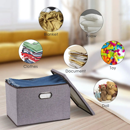 Household Items Storage Box Cotton And Linen Large Folding Storage Box Clothing Storage Box 44 - 30 - 30cm, 3 - piece Set, 5 - piece Set - Lamarshop1