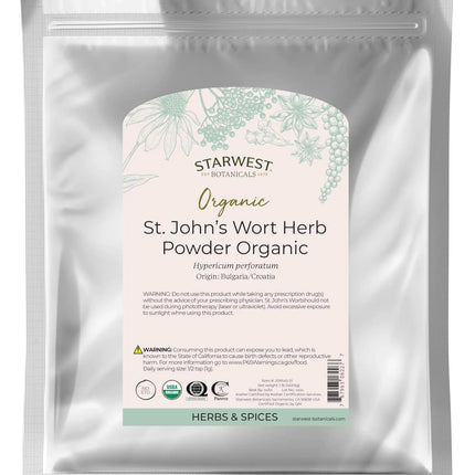 Starwest Botanicals Organic St. Johns Wort Herb Powder 1 Pound