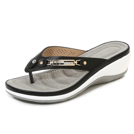 Women's Beach Sandals with Metal Buckle Design - Lamarshop1