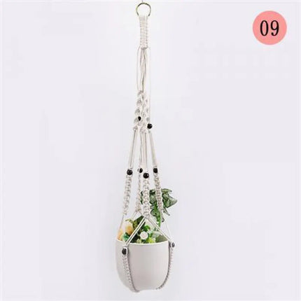 Handwoven Cotton Rope Hanging Planter Basket - Lamarshop1