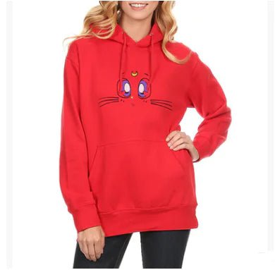 Women's Hooded Sweatshirt with Fleece Cat Design - Lamarshop1