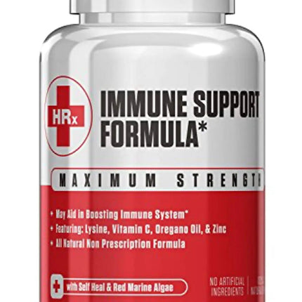 Re+Gen Nutrition Immune Support Supplement for Adults Natural Capsules with Zinc Vitamin C L lysine Amino Acid & Oregano Oil for Strong Immunity Health in Men & Women 120 Capsules
