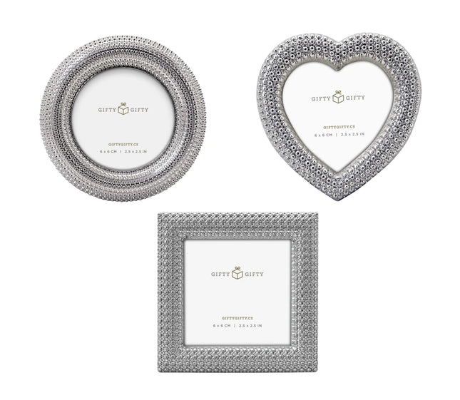 GIFTY GIFTY Classic Small Picture frame Set of 3 Cute Mini Photo Frame Set 2.5x2.5 inch for Tabletop Display Desk Picture Frame Perfect for Christams Home Decor Wedding Graduation Milestone Photos -