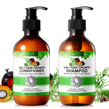 Generic Jamaican Black Castor Oil + Rosemary Oil + Batana oil (Shampoo and Conditioner) Green - Lamarshop1