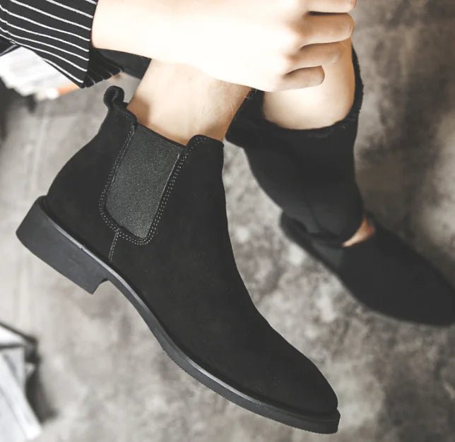 Men's High - Top Leather Chelsea Ankle Boots - Lamarshop1