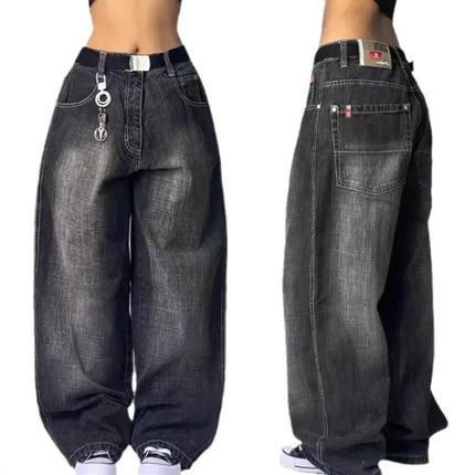 Vintage High-Waist Distressed Wide-Leg Jeans