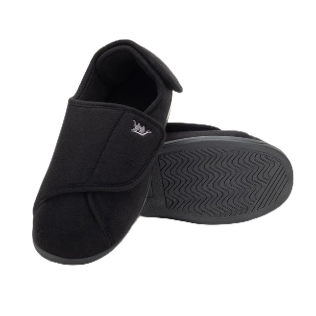 Happy Touch Diabetic Slippers For Women Lymphedema Shoes Edema Shoes For Swollen Feet Indoor and Outdoor Diabetic Velcro Slippers For Women Non Slip House Slippers For Woman (Black 8) - Lamarshop1