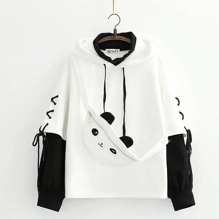 Women's Fleece Hooded Sweater with Panda Design - Lamarshop1