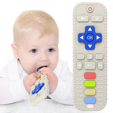 USLAI Baby Teether Toy for Babies 3 - 24 Months TV Remote Shape Soothing Gums Baby Toys for Infants - White - Lamarshop1