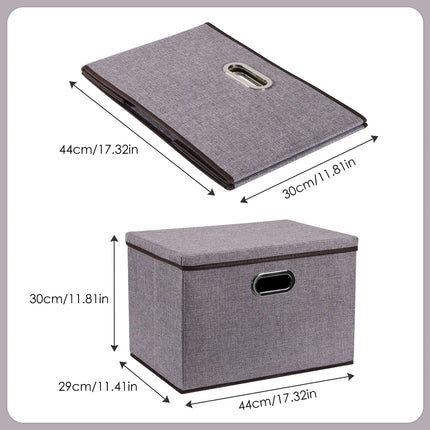 Household Items Storage Box Cotton And Linen Large Folding Storage Box Clothing Storage Box 44 - 30 - 30cm, 3 - piece Set, 5 - piece Set - Lamarshop1
