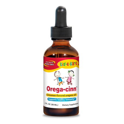North American Herb & Spice Kid.e.Kare Orega-Cinn Cinnamon Flavor - 2 fl. oz. - Great-Tasting Immune Support - Soothes Mucus Membranes - Wild Oregano Oil - Non-GMO - 120 Total Servings