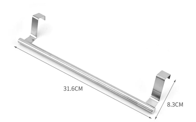 Stainless Steel Single Rod Towel Rack for Cabinet Doors - Lamarshop1