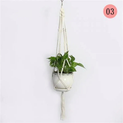 Handwoven Cotton Rope Hanging Planter Basket - Lamarshop1