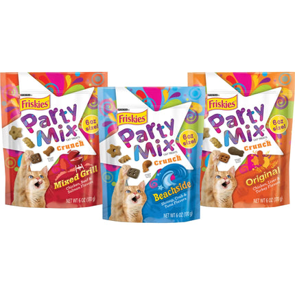Purina Friskies Cat Treats Variety Pack Party Mix Crunch Greatest Hits - 3 ct. Boxes - Lamarshop1