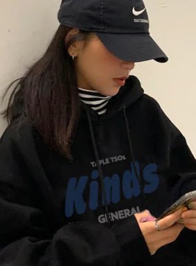 Women's Hooded Fleece Sweater with Letter Design - Lamarshop1
