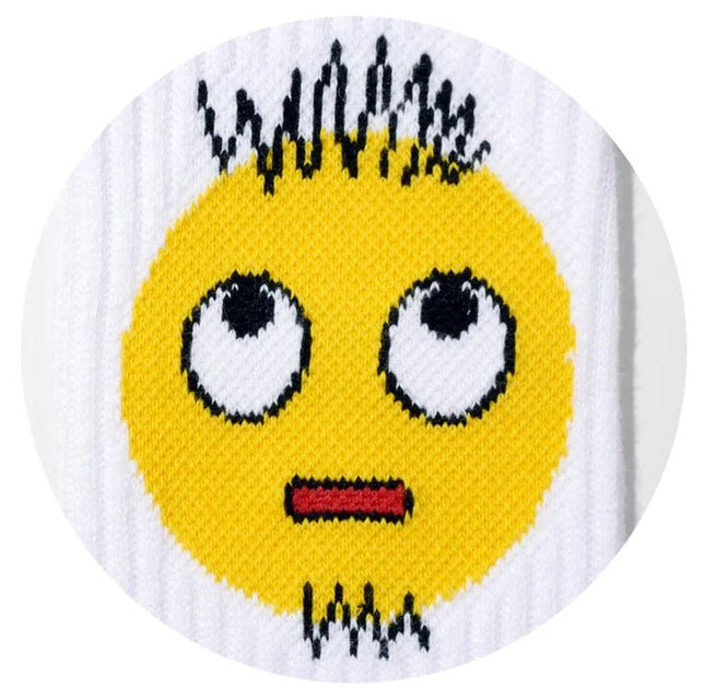 Original Design White Mustache Emoji Sports Socks - Lamarshop1