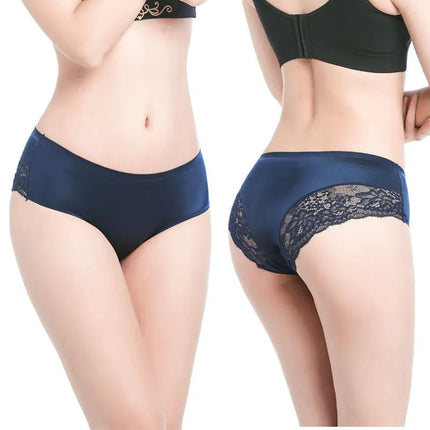 Sexy Ice Silk Women's Lace Thong Panties - Lamarshop1