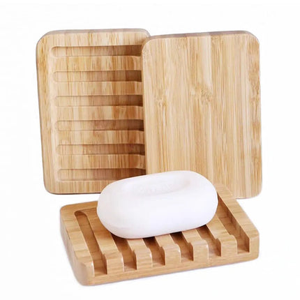 3 Pack Bamboo Soap Dish Bar Soap Holder with Self Draining Tray Natural Waterfall Drain Soap Saver Used for Bathroom Kitchen - Lamarshop1