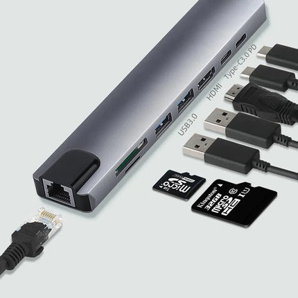 8-in-1 USB-C Docking Station with HDMI & VGA