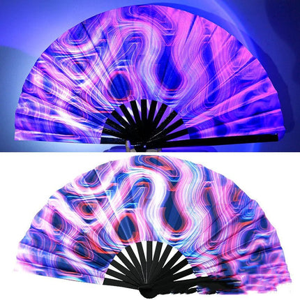 Fluorescent Bamboo Hand Fan - Lamarshop1