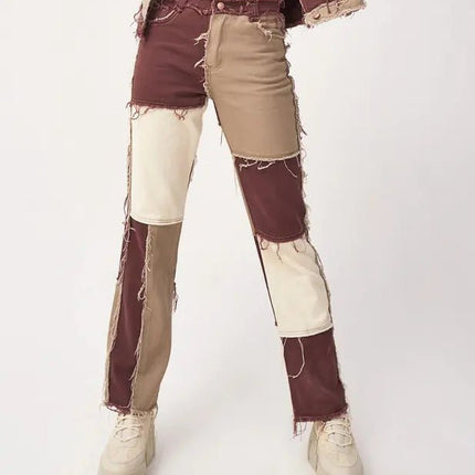 High Waist Wide Leg Jeans for Women with Stitching