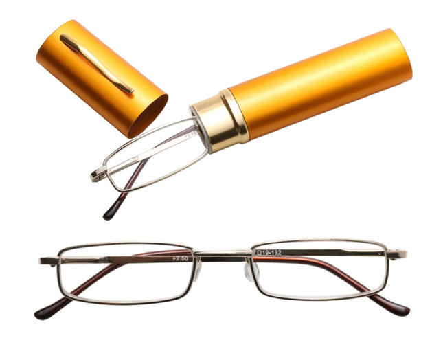 Classic HD Spring Compact Reading Glasses Readers Travel Slim Design with Case - Lamarshop1